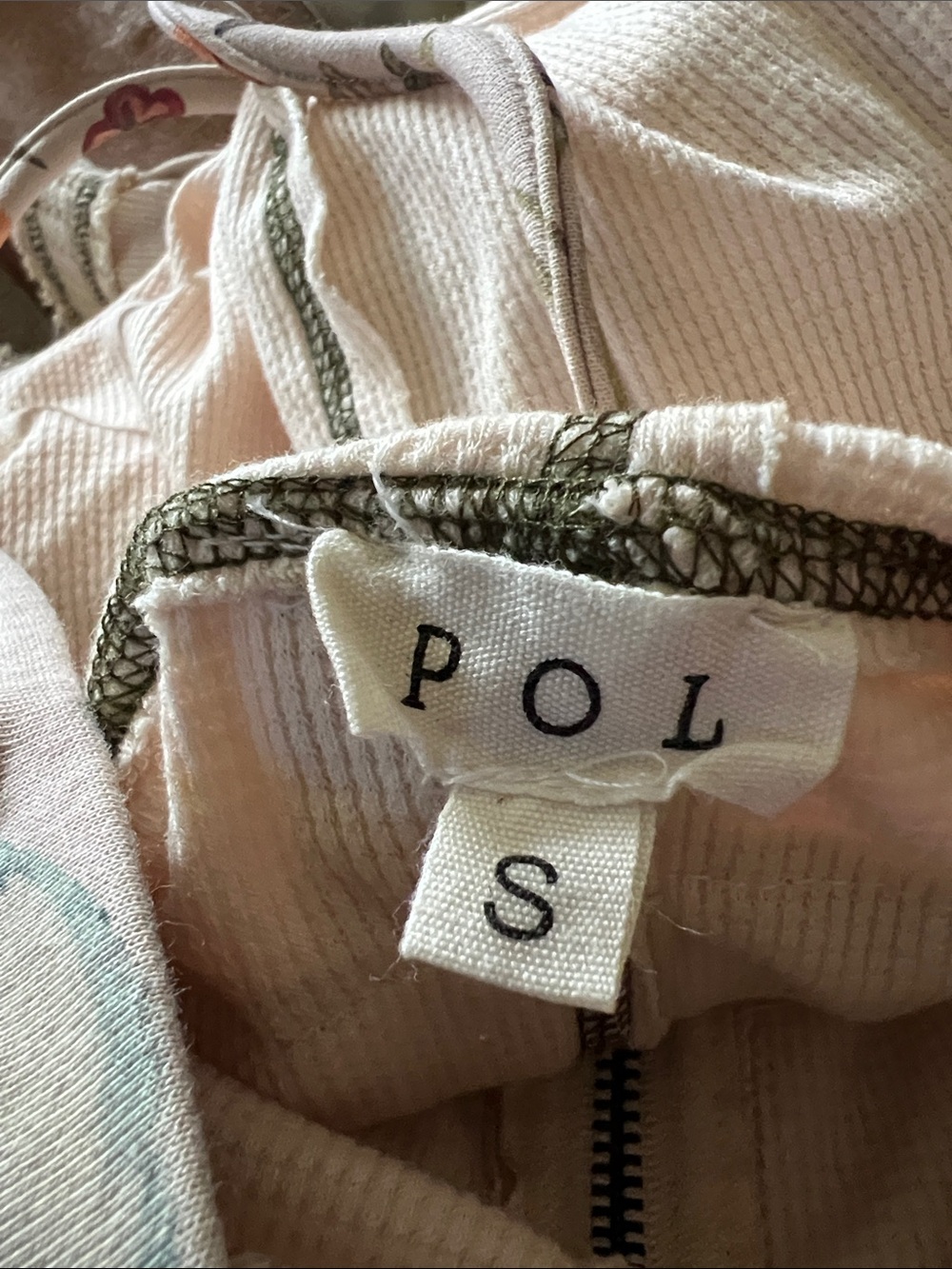 POL NWOT Hoodie Thermal Oversized Zip Floral - Picture 7 of 7
